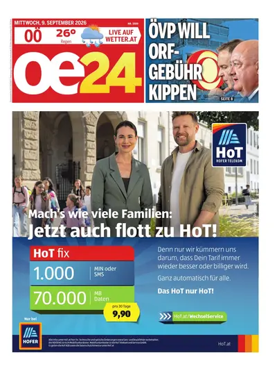 oe24 Abendausgabe 2026-09-09