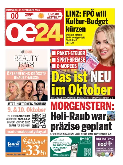 oe24 Abendausgabe 2026-09-30