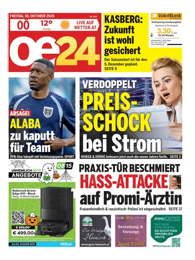 oe24 Abendausgabe 2026-10-30